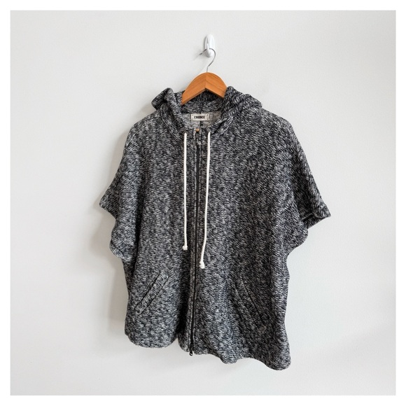 L’AGENCE • Marled Poncho Zip Up Hoodie Sweater - Picture 1 of 12